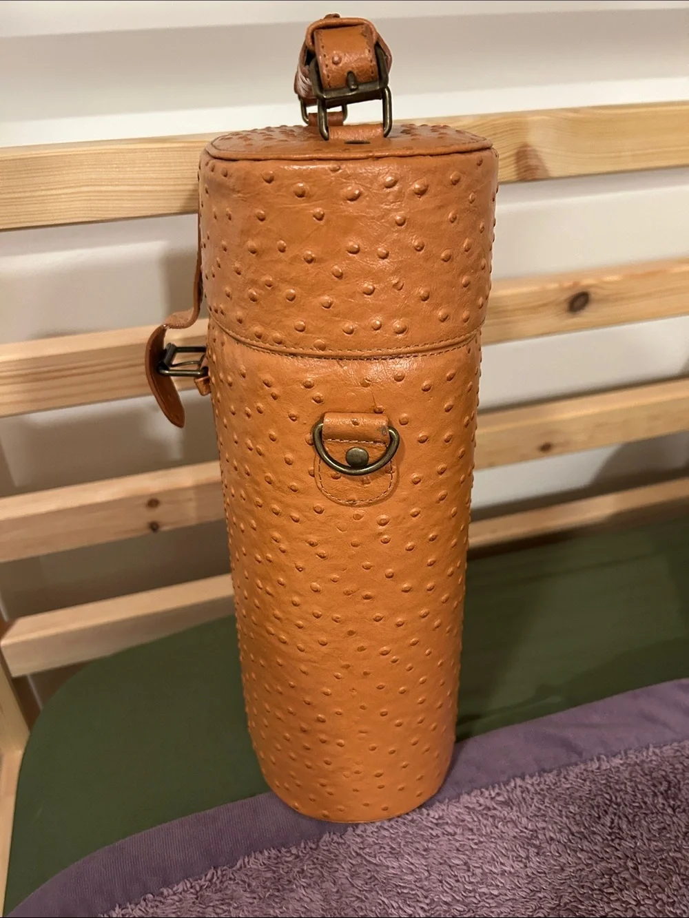 Vintage “Mark Paul” Ostrich Leather Wine Tote Bag